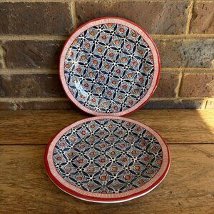 ED on Air 100% Melamine Polish Pottery Inspired Salad Lunch Plates 8 7/8”